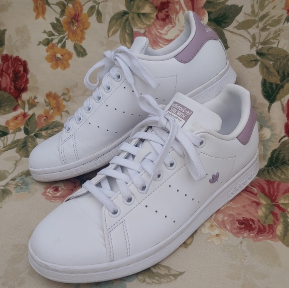 Adidas Stan Smith Women'sWhite and Lavender Sneakers Size 7.5 - Picture 12 of 17